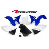KIT PLASTICOS RTECH REVOLUTION YAMAHA YZ 125 / 250 2002 - 2017 AZUL E BRANCO C/ DEPOSITO PRETO